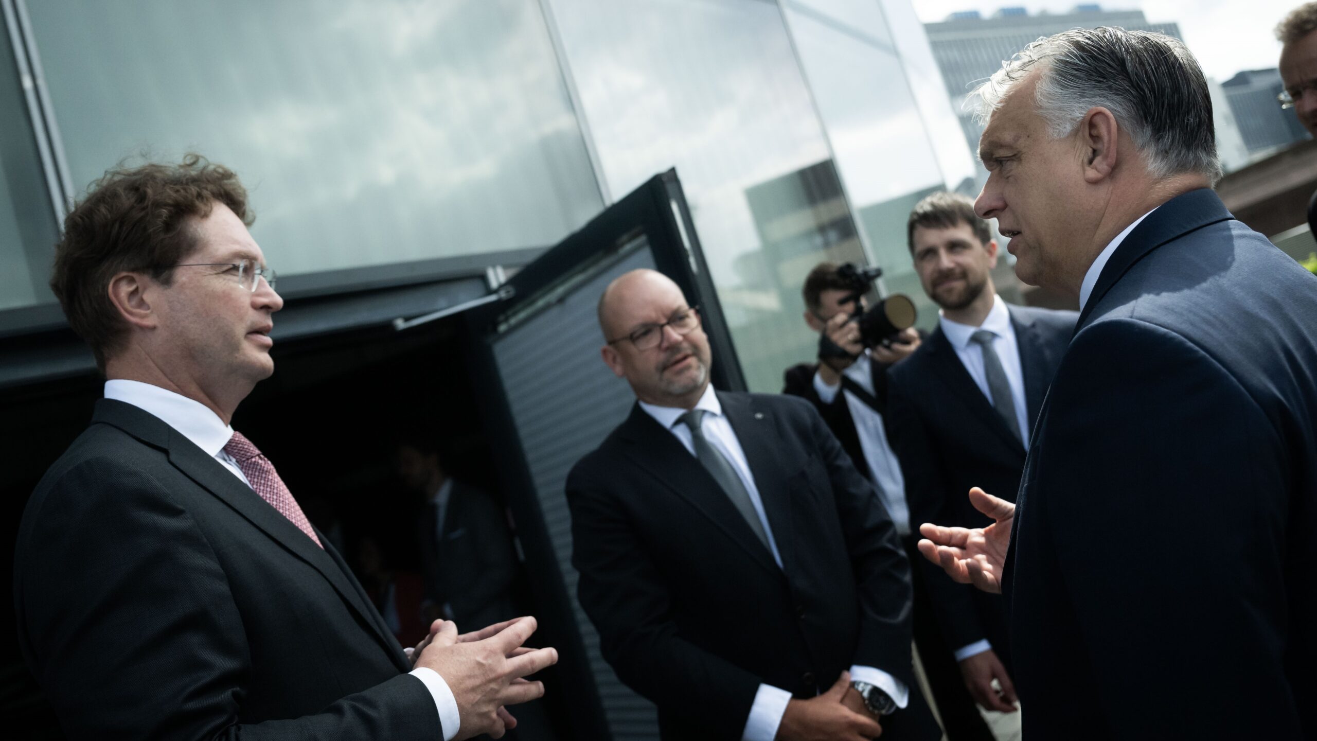 Viktor Orbán with Mercedes-Benz Chairman and CEO Ola Källenius on June 19 2024 in Stuttgart, Germany